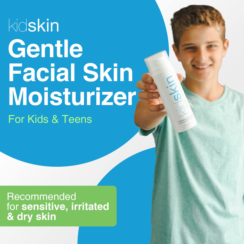 Kidskin moisturizer applied to clean facial skin during skincare