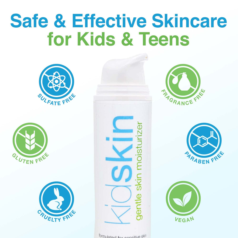 Kidskin skincare routine scene for kids and teens with comfortable skin