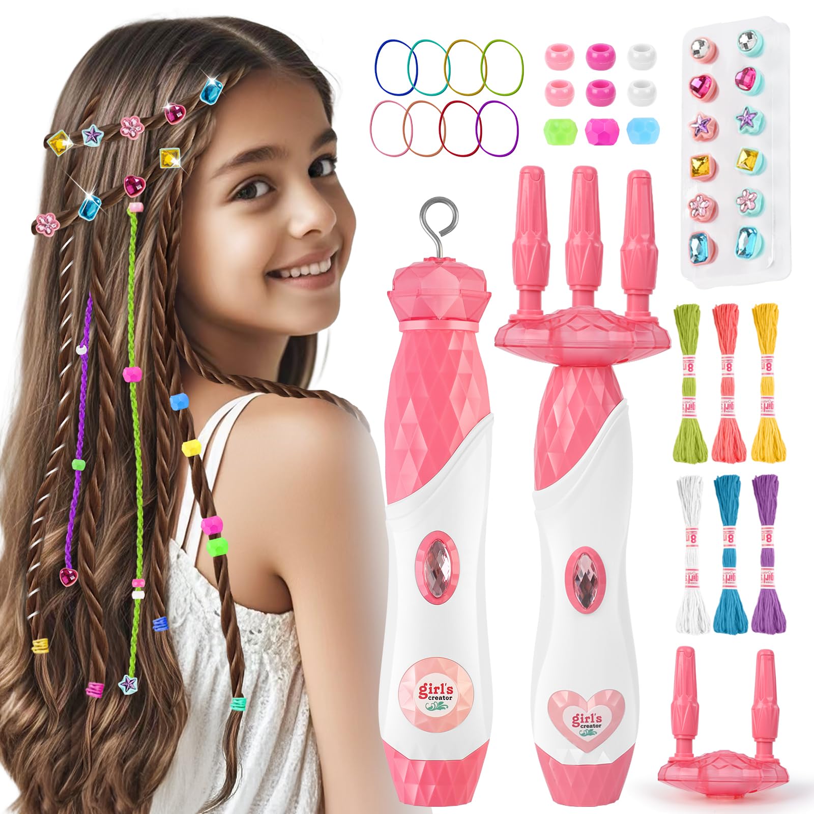 Kidzkube automatic braiding machine for quick, creative hairstyles.