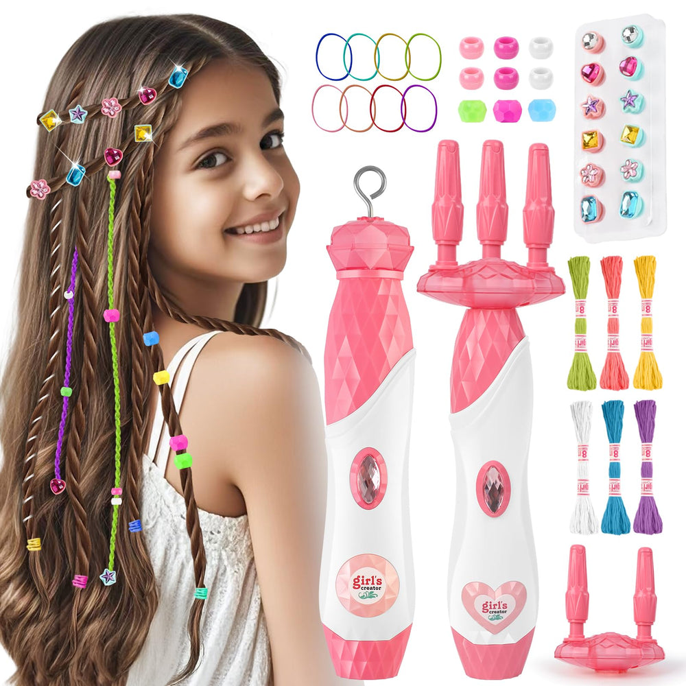 Kidzkube automatic braiding machine for quick, creative hairstyles.