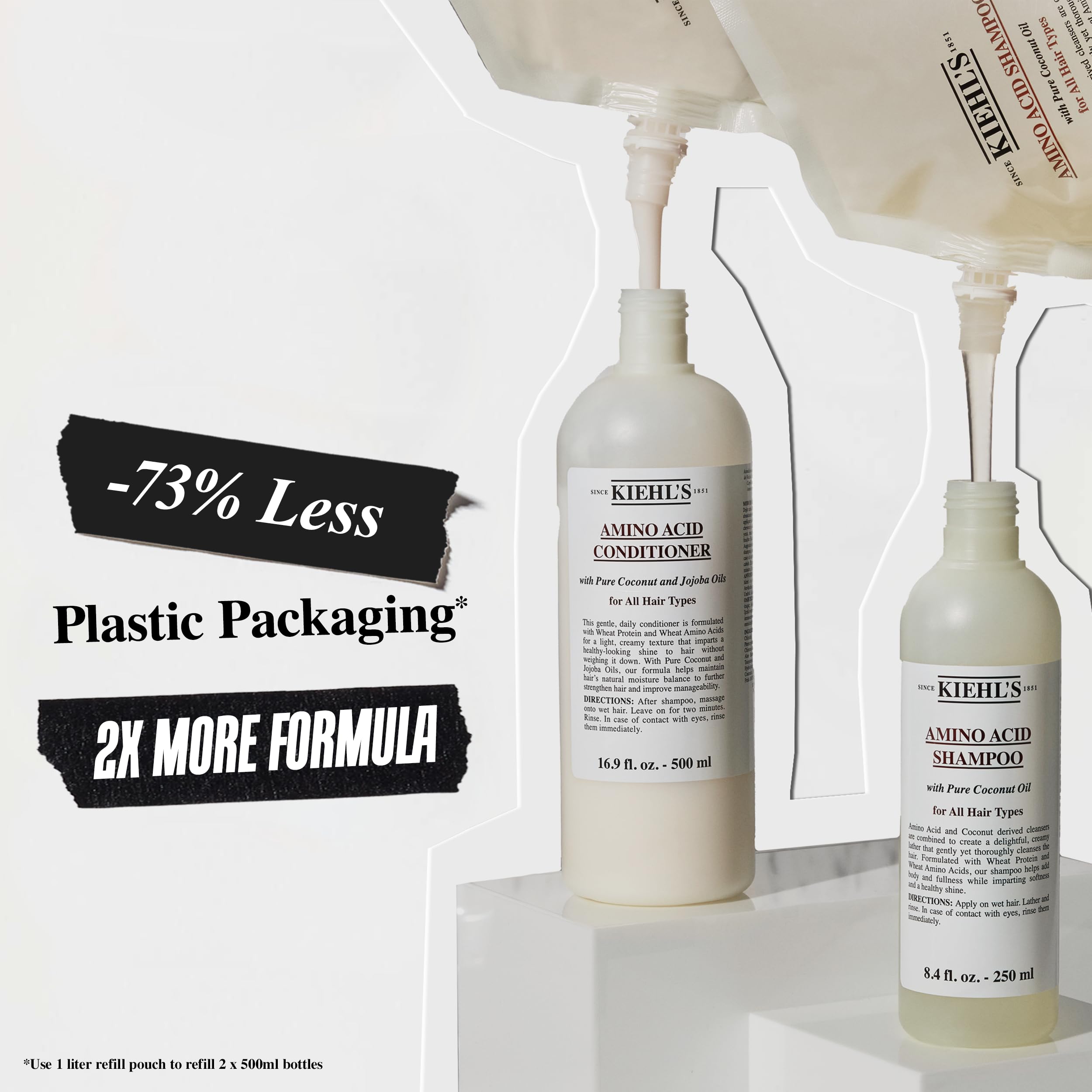 Kiehl's Amino Acid Conditioner ingredients include amino acids, coconut oil, and jojoba.