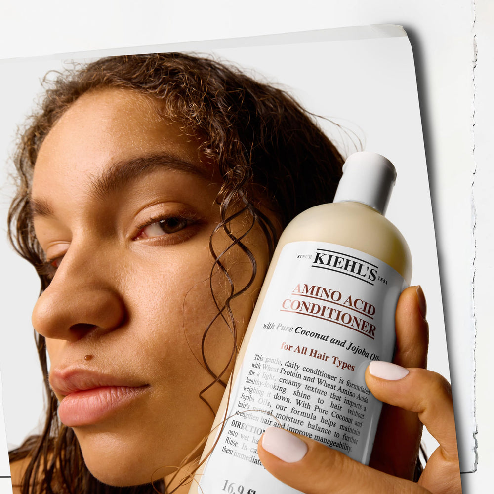 Kiehl's Amino Acid Conditioner refill packaging shown.