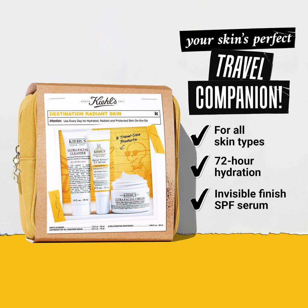 Kiehl's Daily UV Defense SPF50 mini demonstrates lightweight sun protection on the move.
