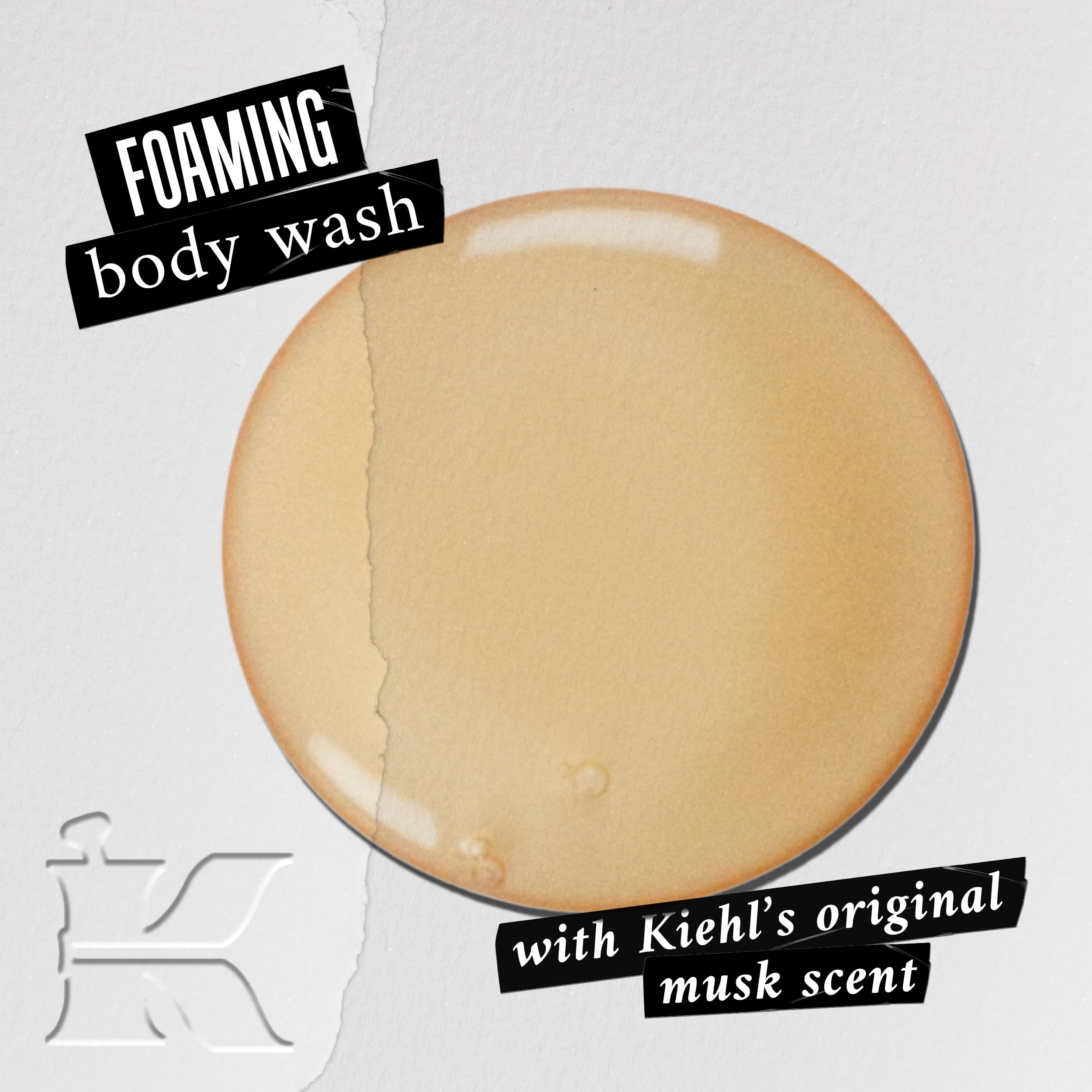 Kiehl's Original Musk foam lather texture evokes silky skin and spa-like cleanse.