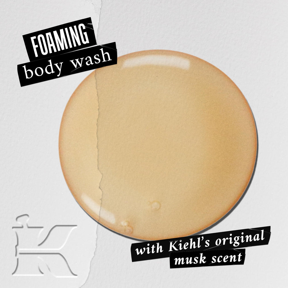 Kiehl's Original Musk foam lather texture evokes silky skin and spa-like cleanse.