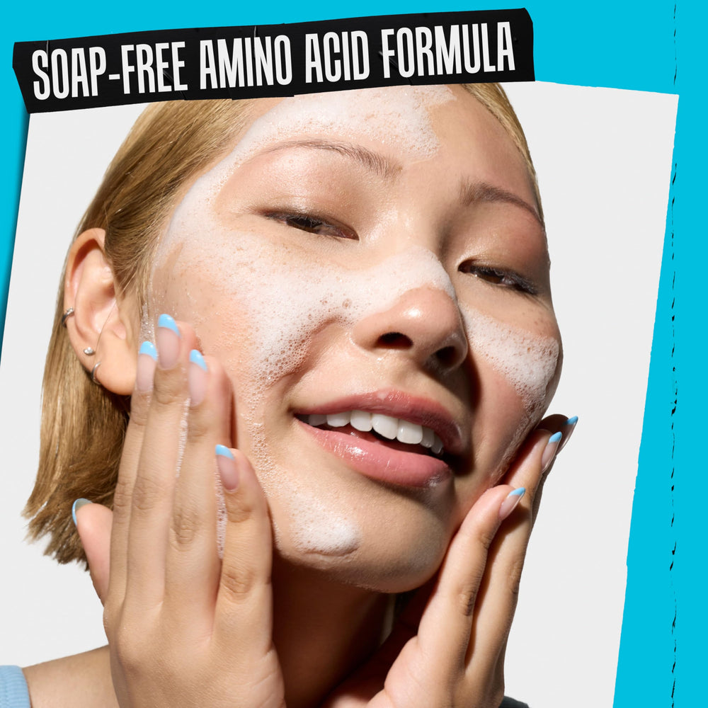 Kiehl's cleanser applied on hand shows smooth, even application for daily use.