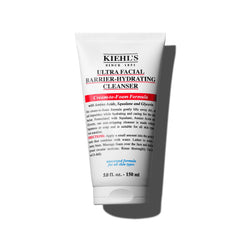 Kiehl's Ultra Facial Barrier-Hydrating Cleanser bottle-front demonstrates daily hydration.