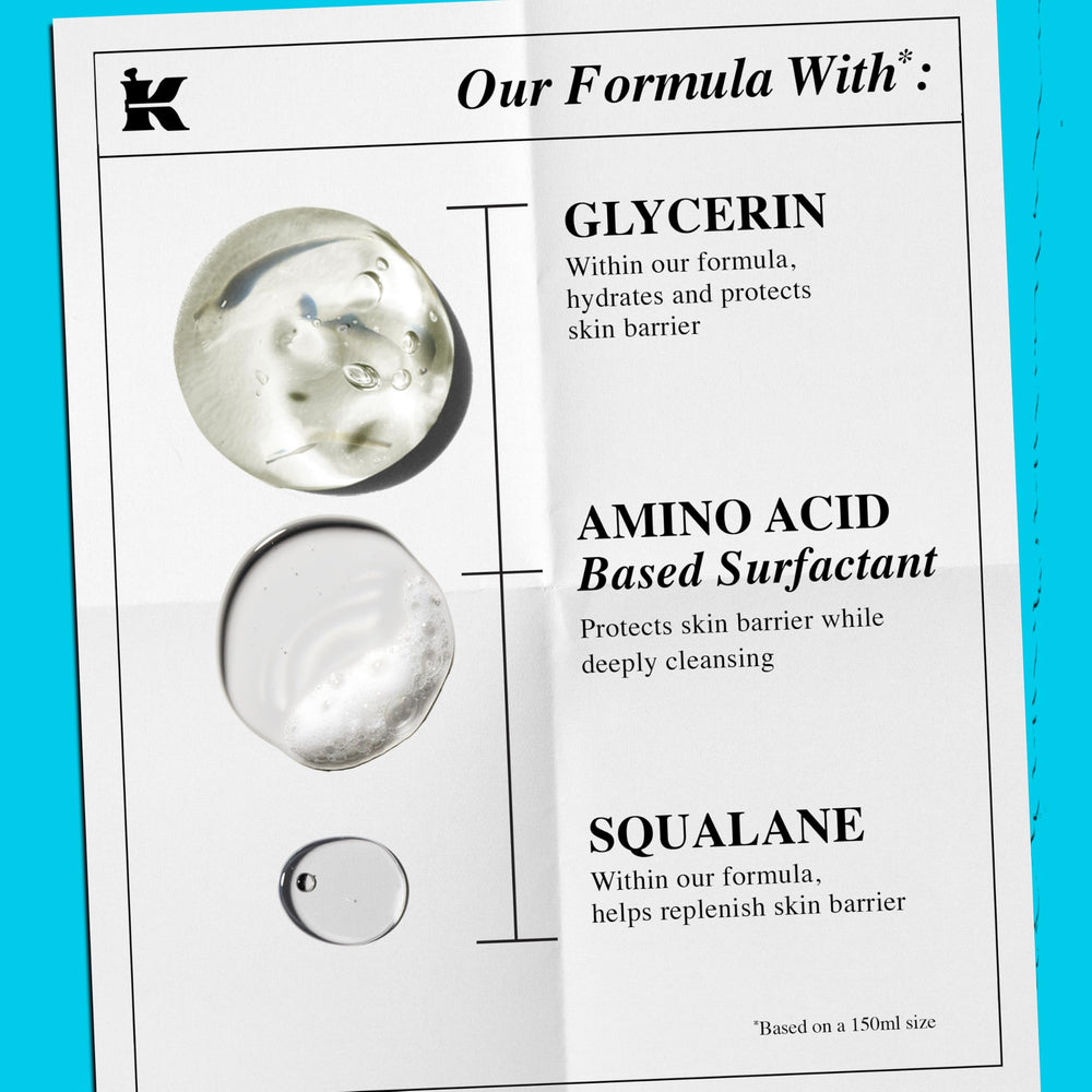 Light foam lather demonstrates gentle cleansing suitable for all skin types.