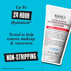 Fragrance-free label on Kiehl's cleanser signals gentle care for sensitive skin.
