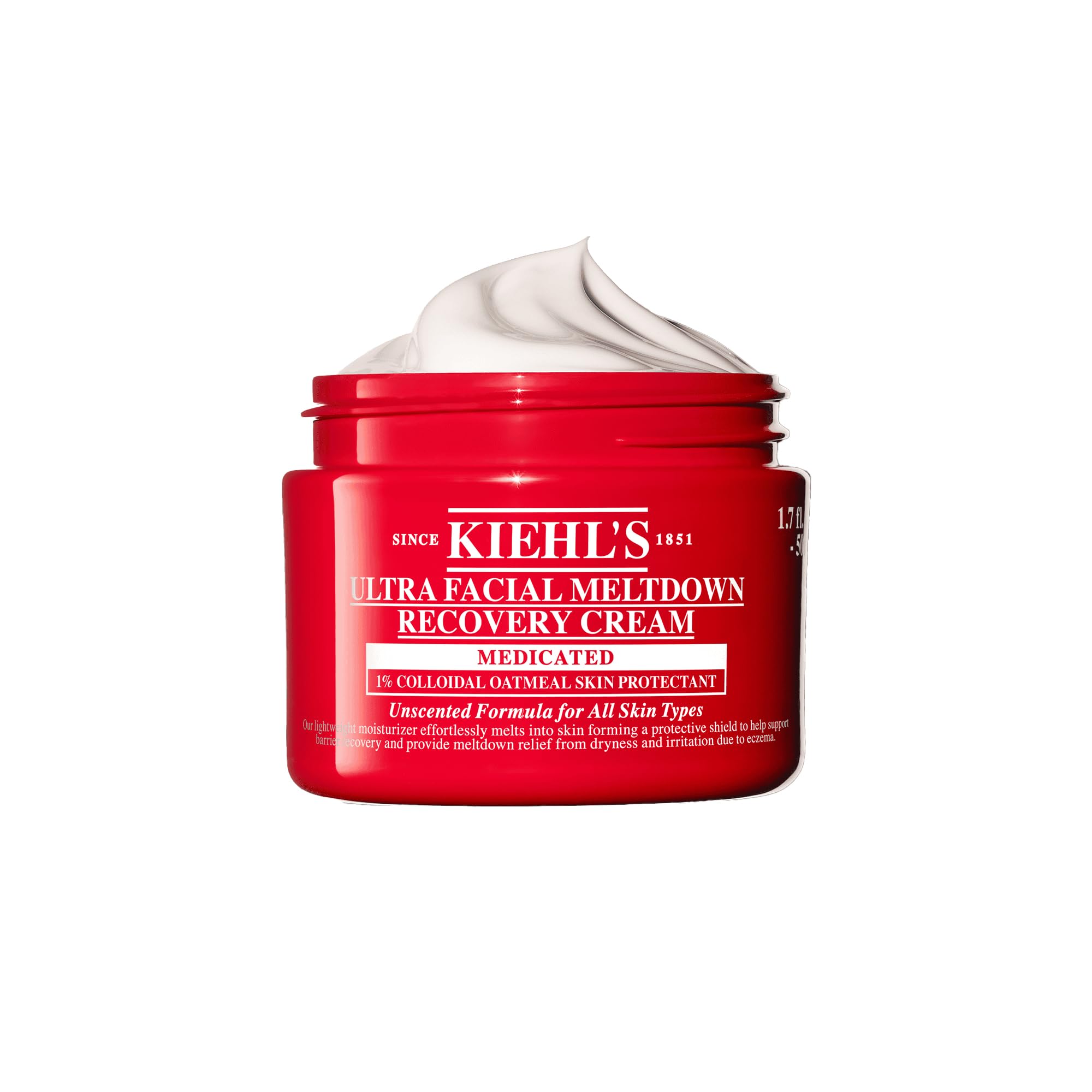 Kiehl's Ultra Facial Recovery Barrier Cream bottle shows a lightweight formula for dry skin