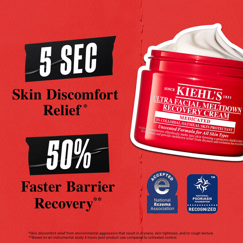 Dispense shot of Kiehl's Recovery Barrier Cream illustrating easy application