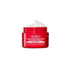 Kiehl's Ultra Facial Recovery Barrier Cream tube closeup highlighting smooth hydration.