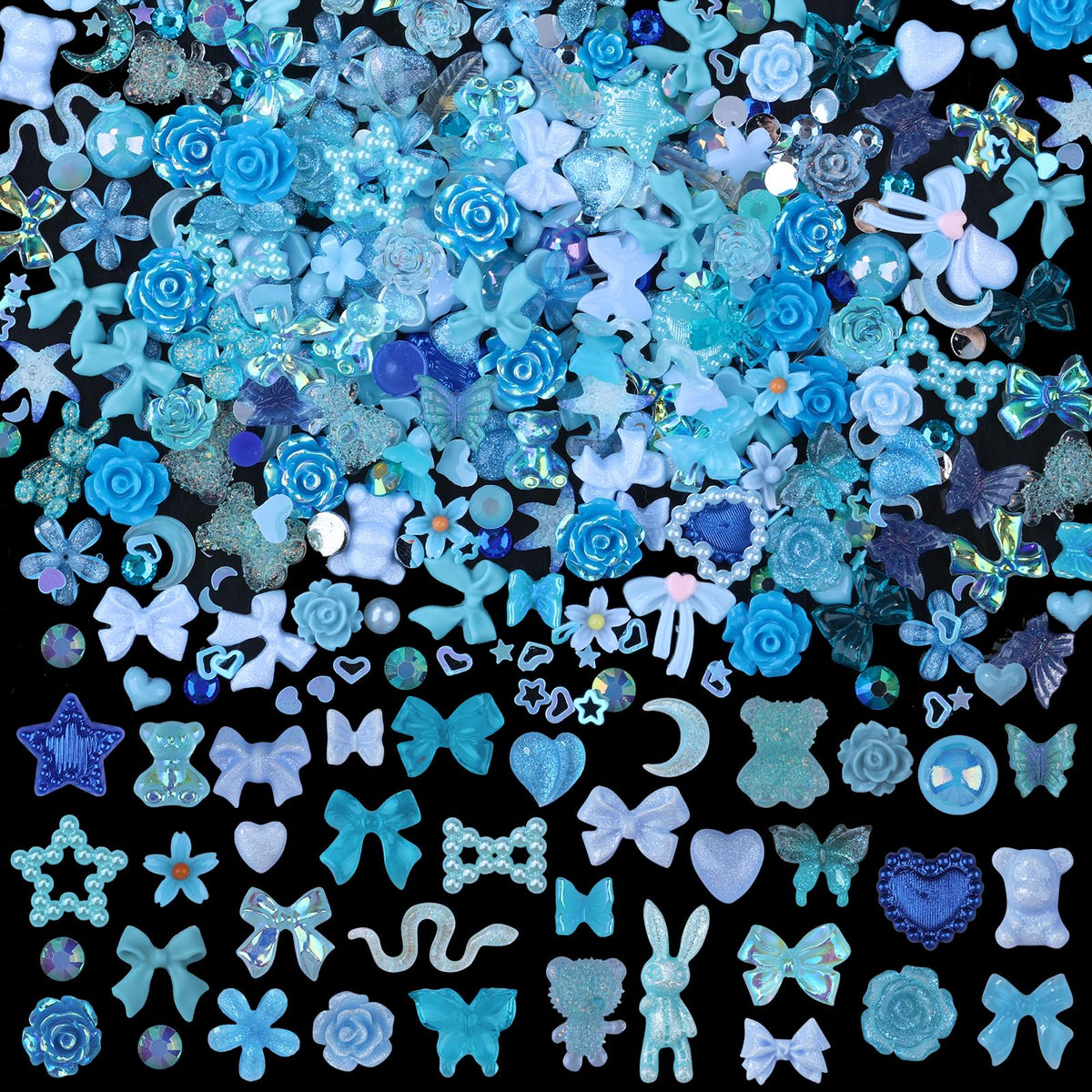 Kikonoke blue bear 3D resin nail charm for chic nails