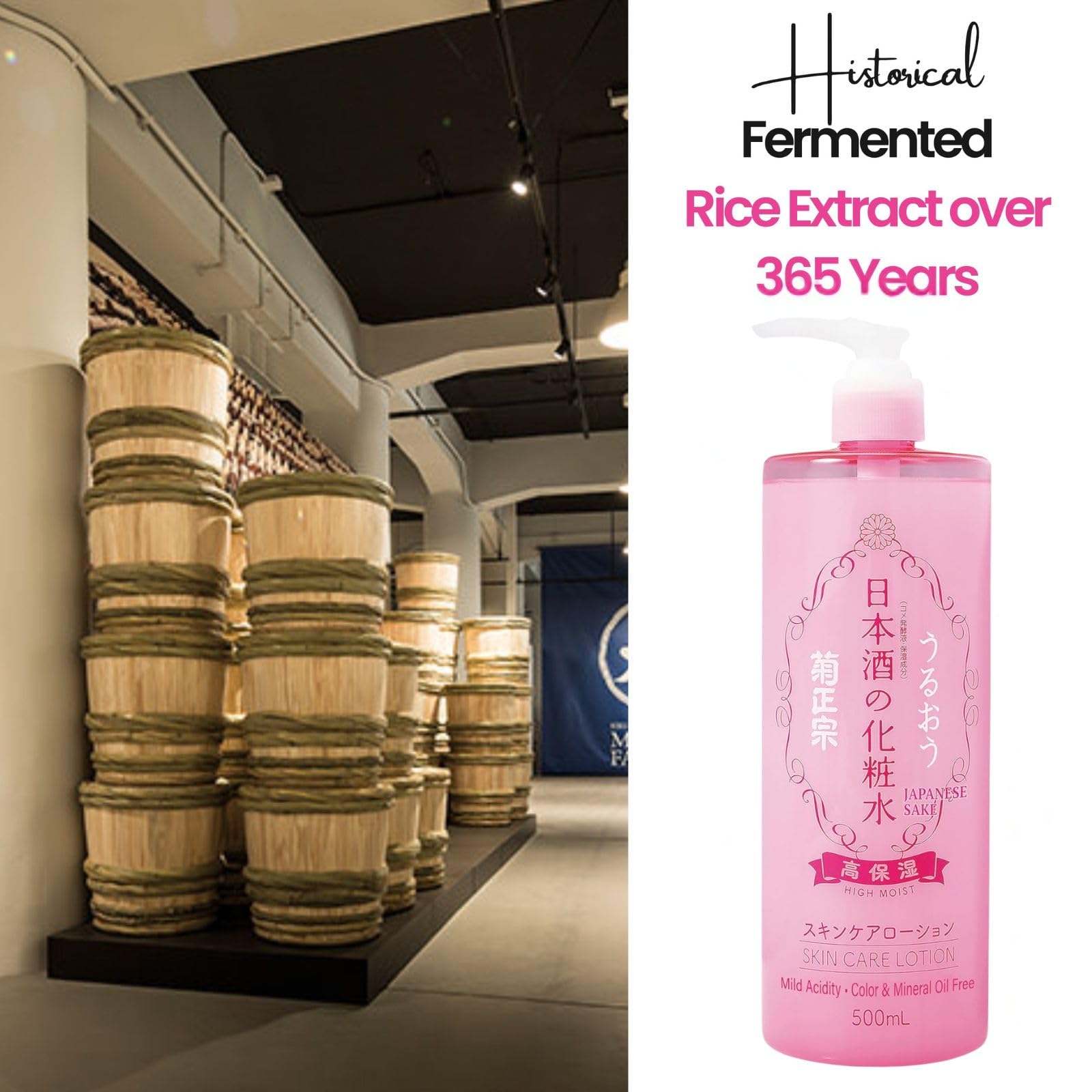 Kikumasamune packaging emphasizes clean label and no mineral oil