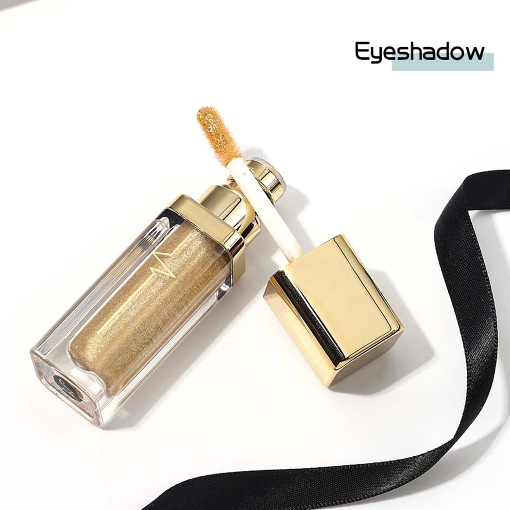 Kilshye Glitter Liquid Eyeshadow E-Gold 6 hand swirls deliver intense sparkle.
