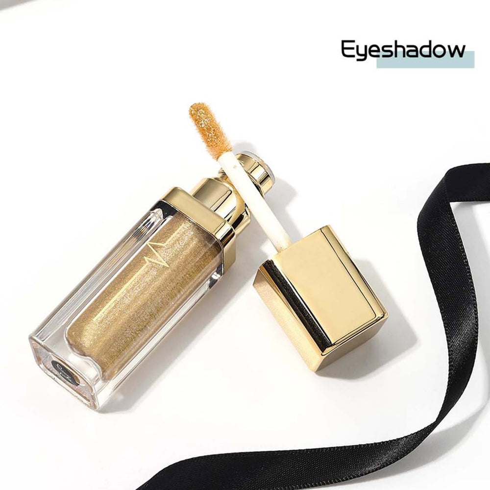 Kilshye Glitter Liquid Eyeshadow E-Gold 6 hand swirls deliver intense sparkle.