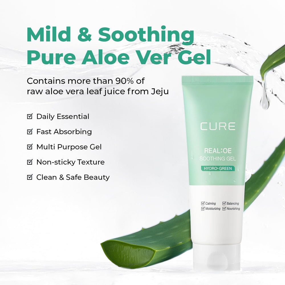 Kim Jeong Moon Aloe CURE gel texture close-up showing lightweight hydration