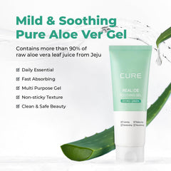 Kim Jeong Moon Aloe CURE gel texture close-up showing lightweight hydration