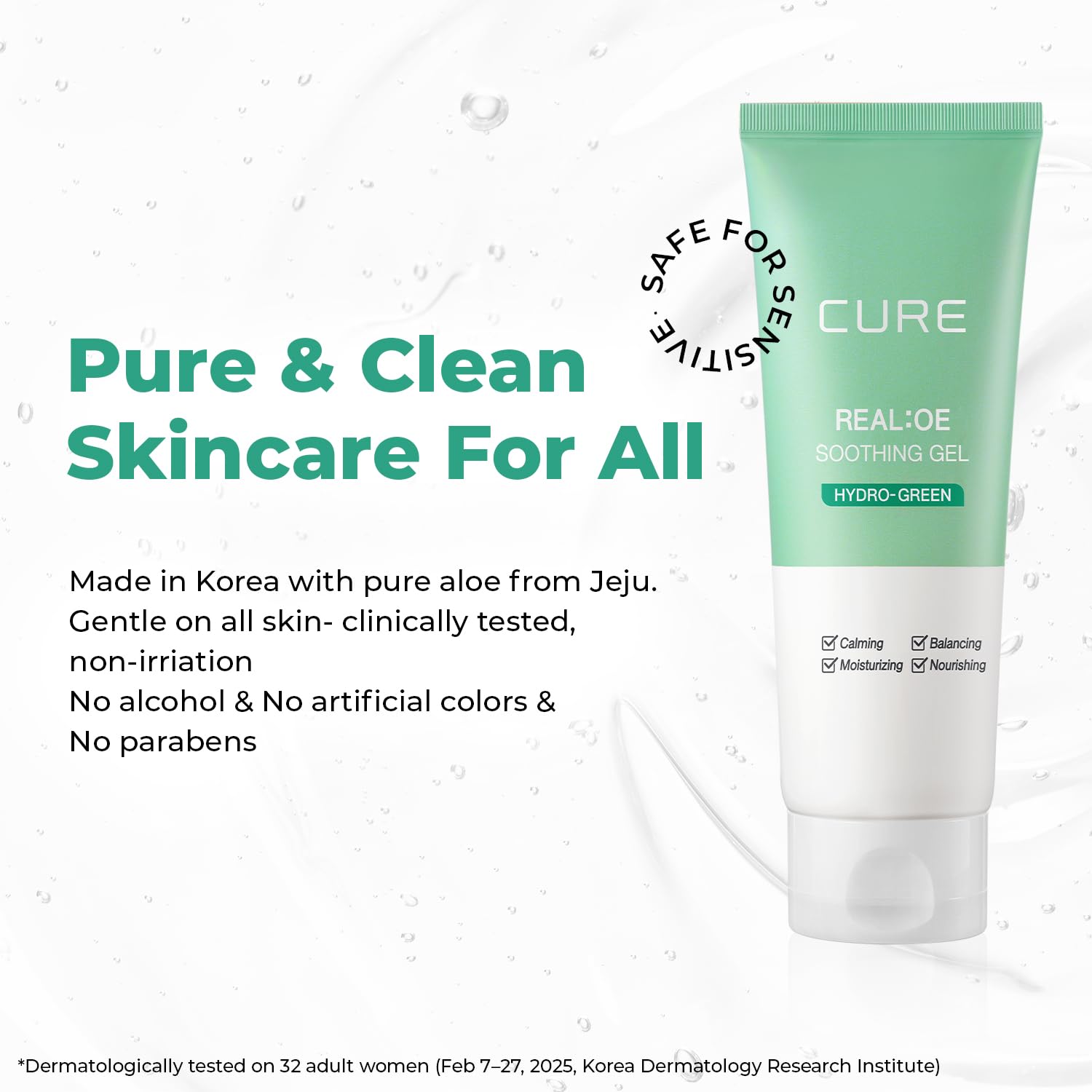 Kim Jeong Moon Aloe CURE packaging featuring clean Jeju aloe formula