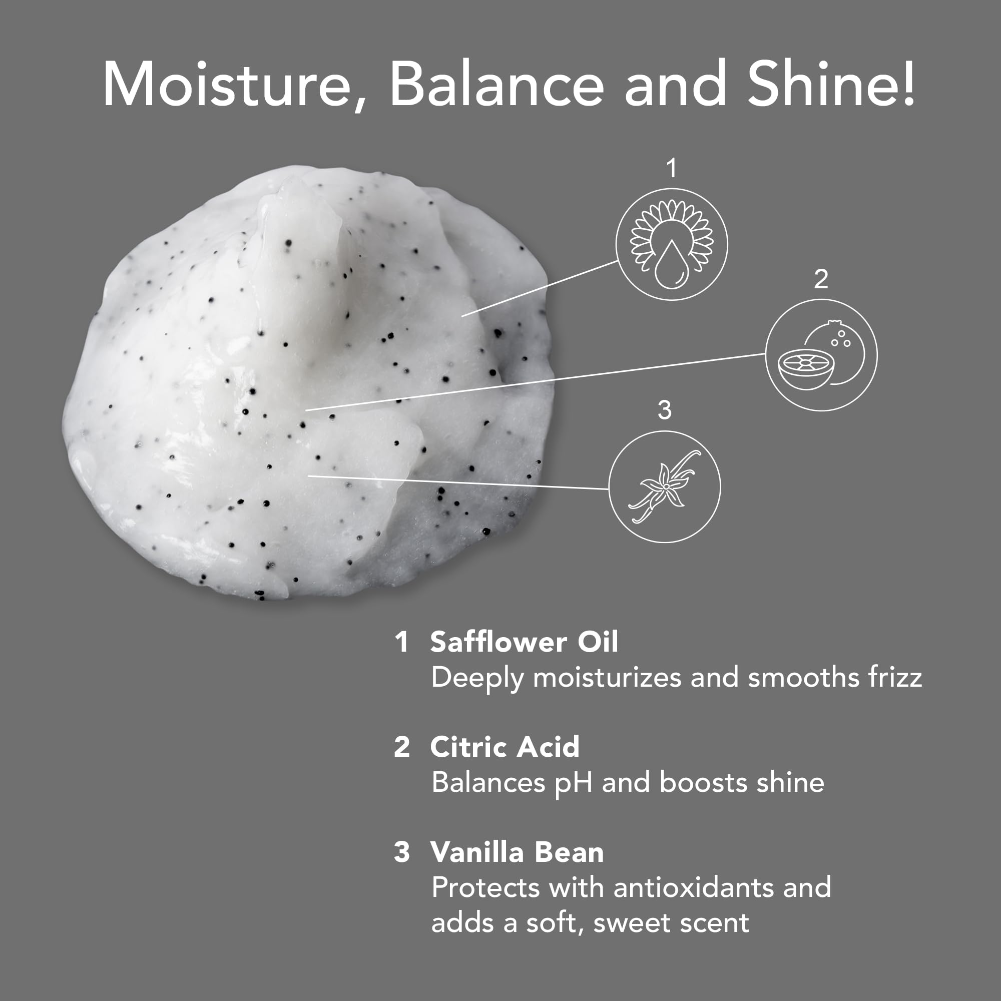 Kimblebeauty Vanilla Bean Conditioner ingredients highlight safflower oil