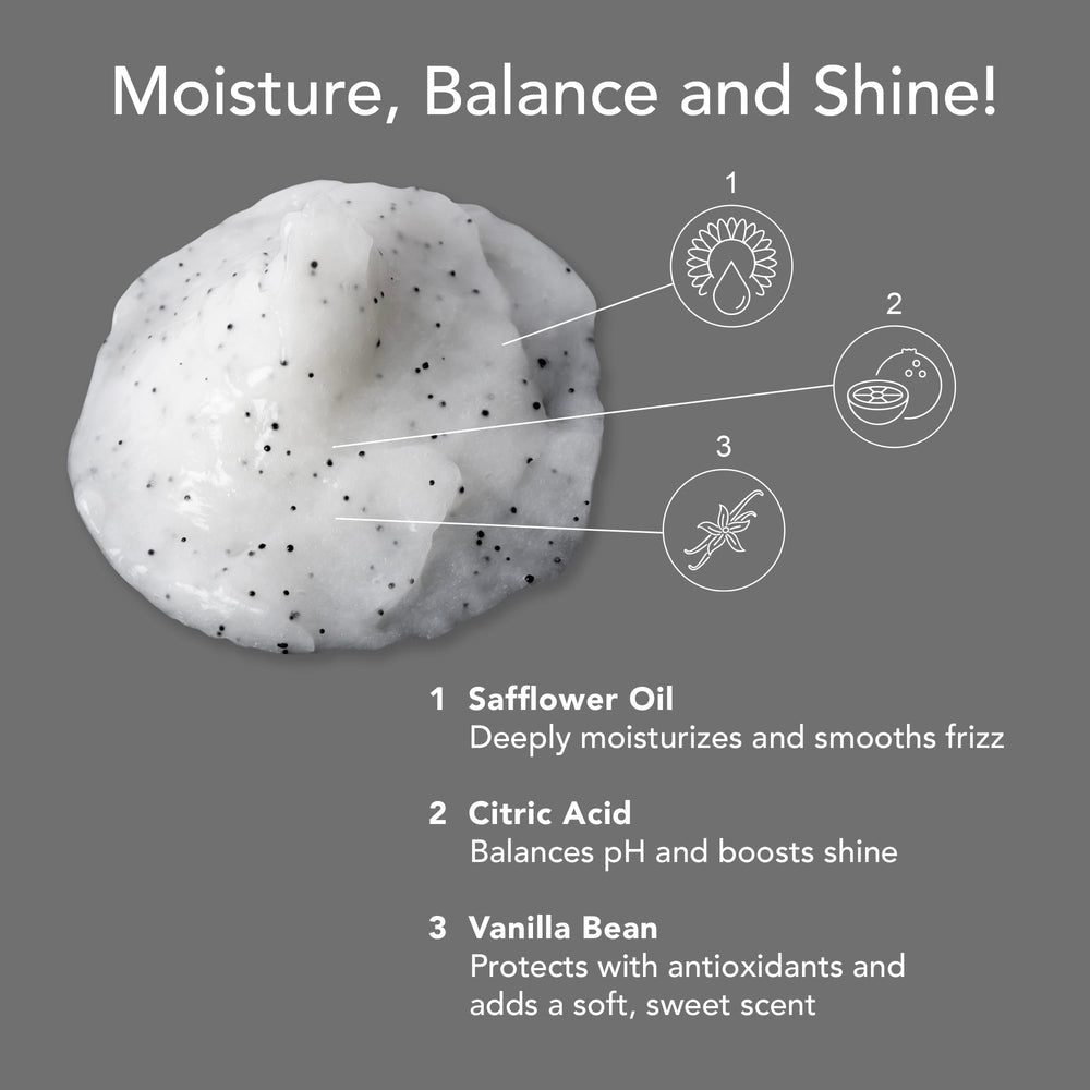 Kimblebeauty Vanilla Bean Conditioner ingredients highlight safflower oil