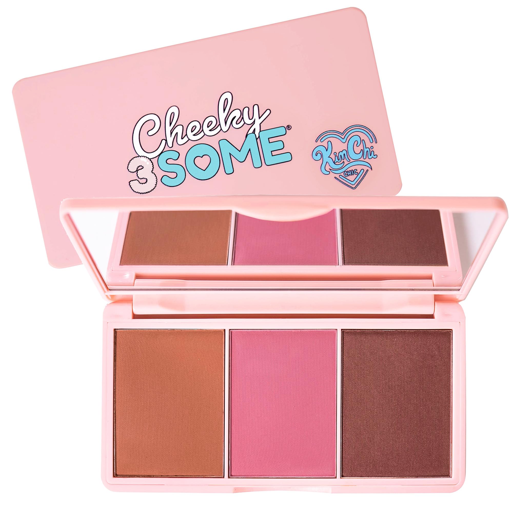 Kimchi Chic Cheeky 3Some blush trio compact mirror for on-the-go touch-ups.
