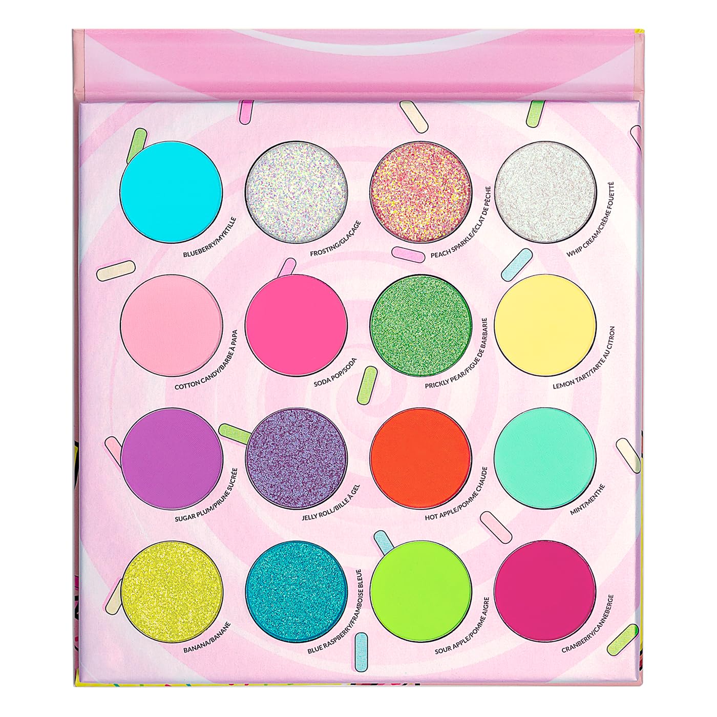 Kimchi Chic Donut Eyeshadow Palette satin finishes create soft, seamless looks.