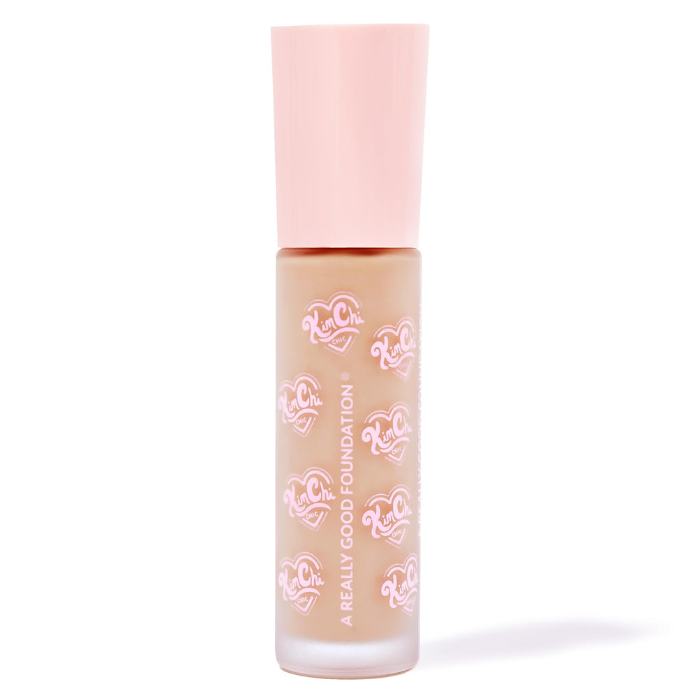 Kimchi Chic foundation texture closeup reveals creamy, lightweight formula.