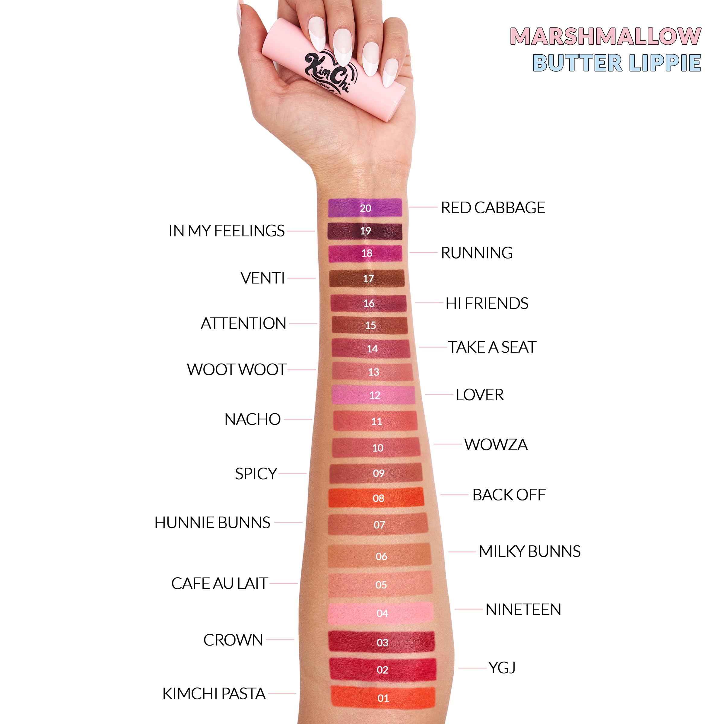 Kimchi Chic Marshmallow Butter Lippie application demo shows glide and payoff