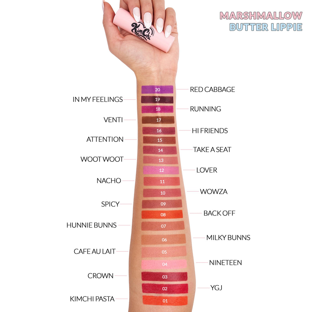 Kimchi Chic Marshmallow Butter Lippie application demo shows glide and payoff