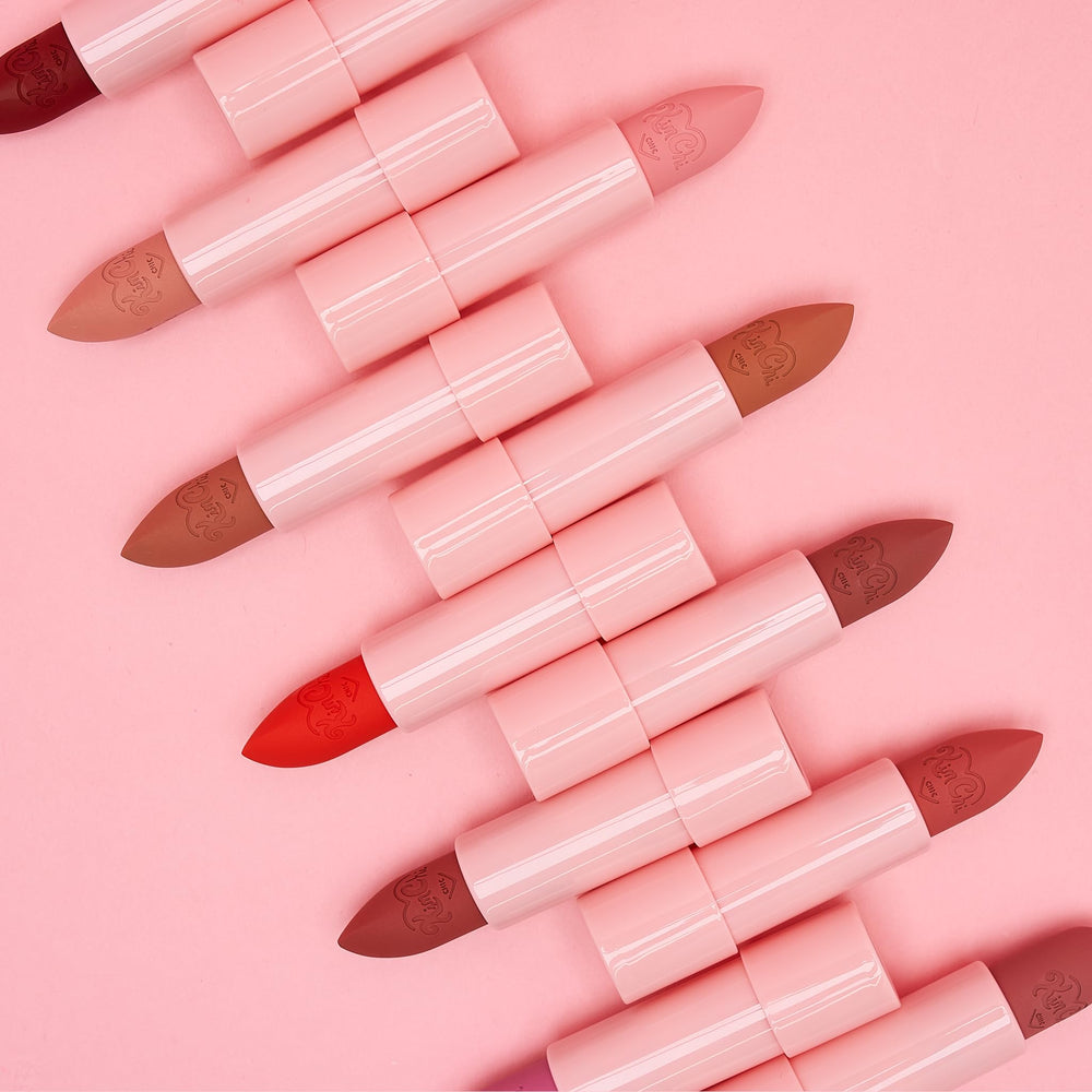 Kimchi Chic Marshmallow Butter Lippie bold color payoff on lips