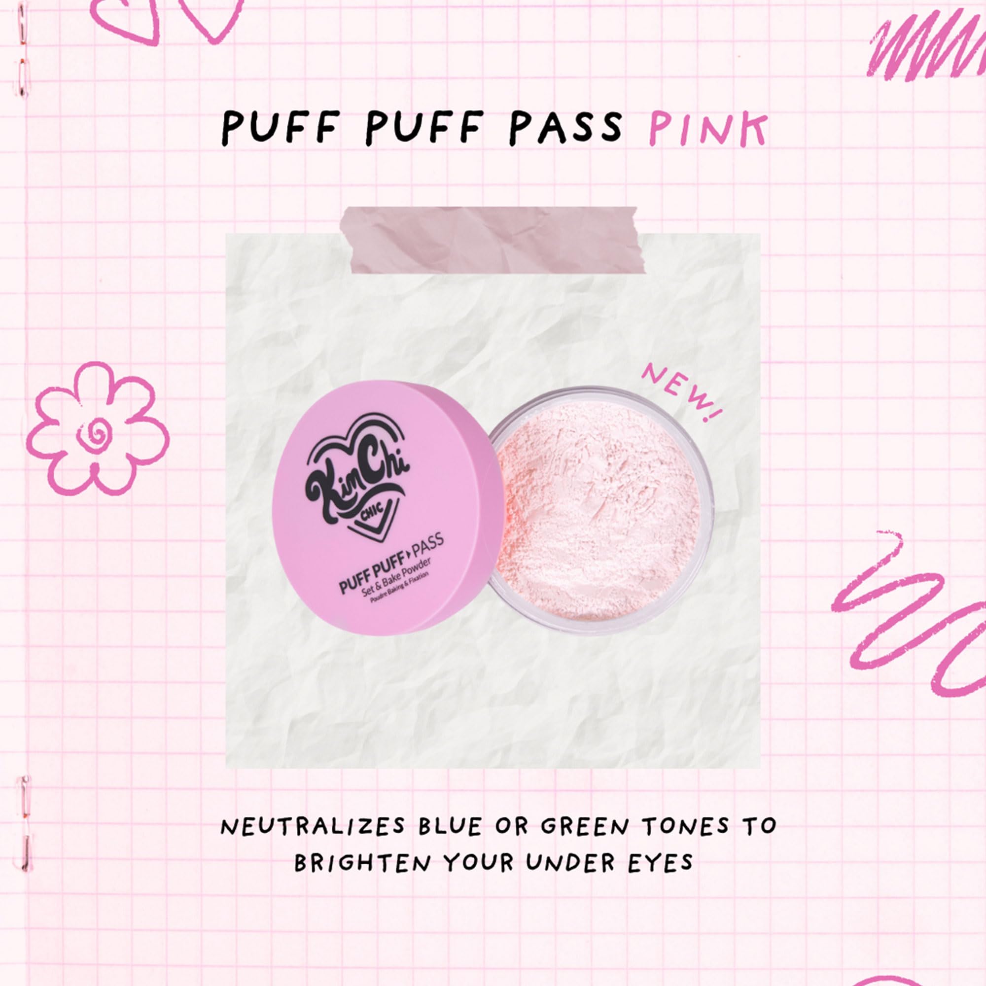 Kimchi Chic setting powder applied to skin for a matte look