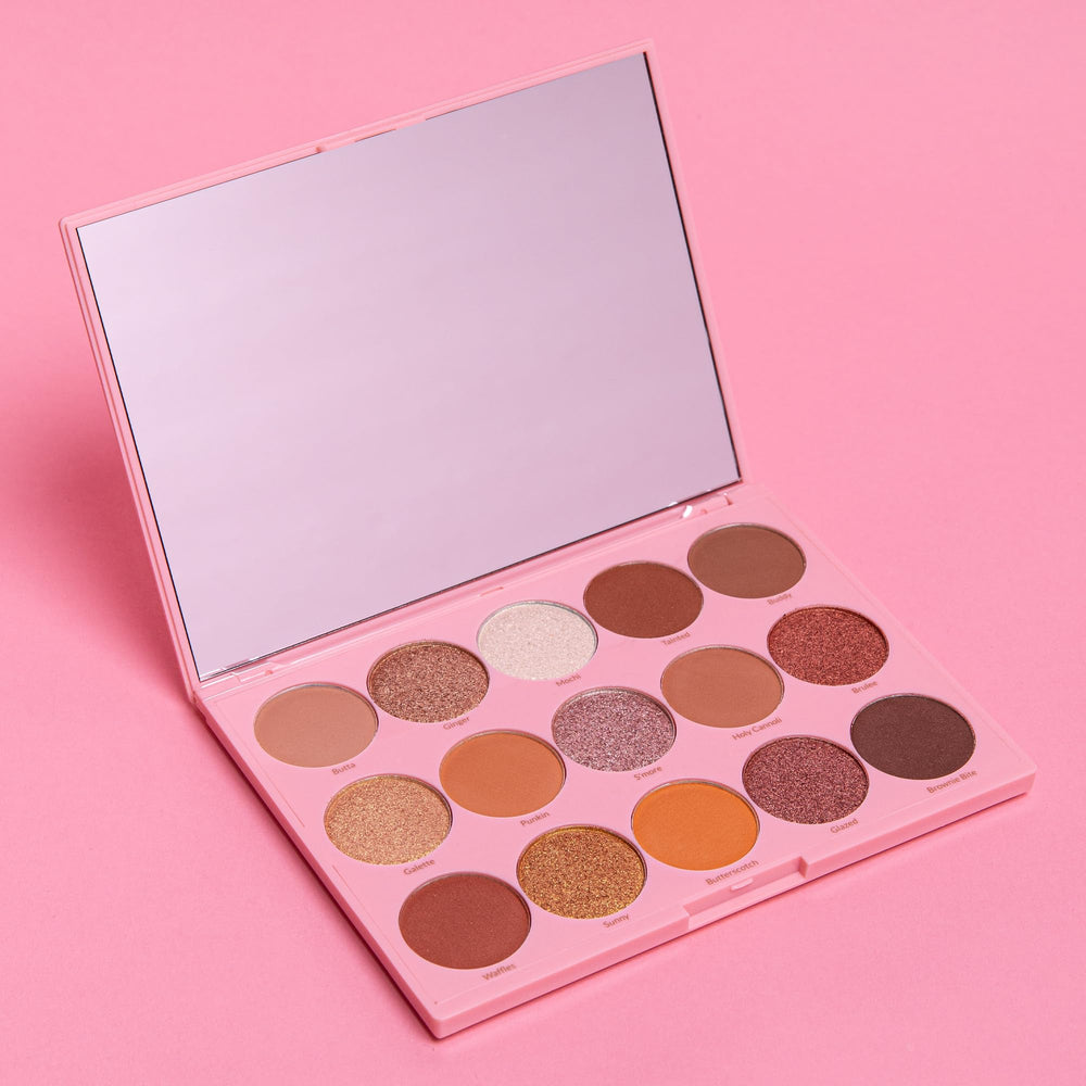 Kimchi Chic The Happy Palette I Am Feeling Sweet swatches reveal rich, blendable shades for soft to sultry looks.