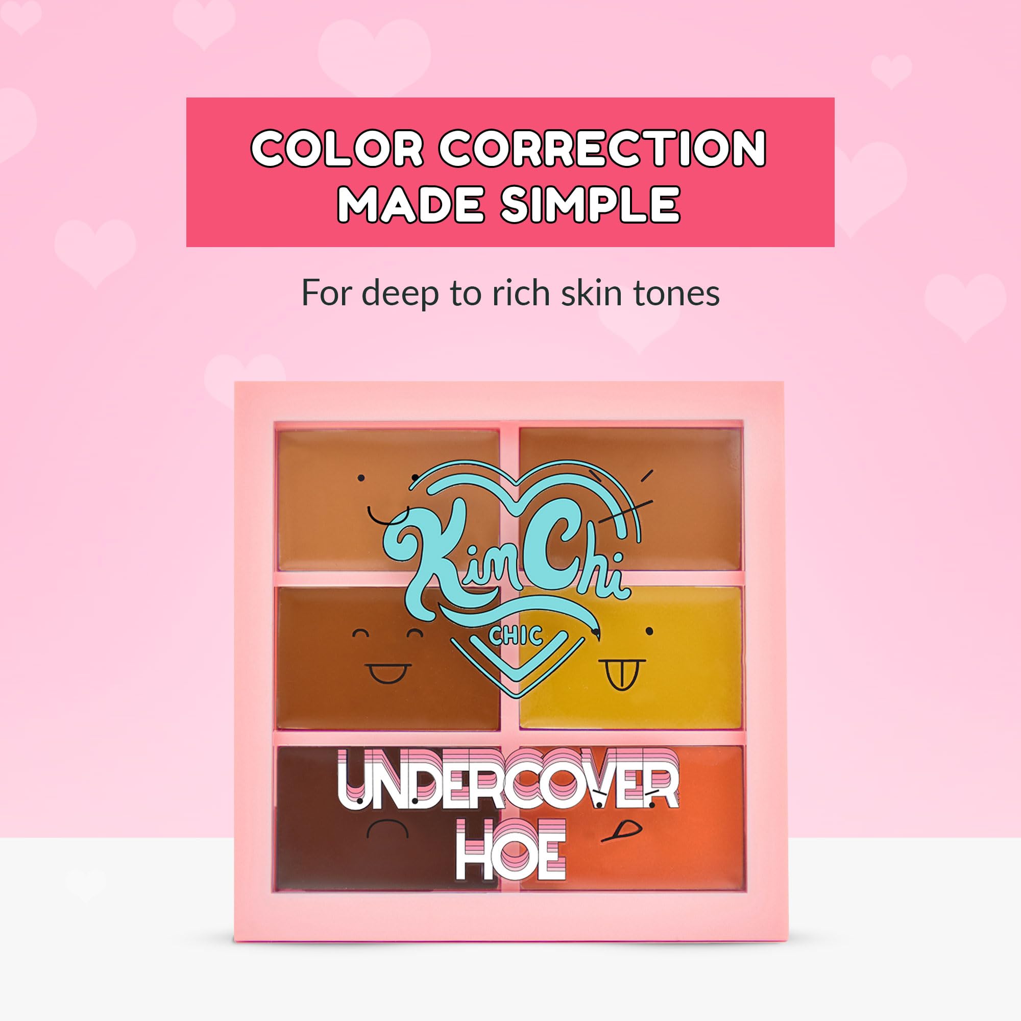 Kimchi Chic Undercover Hoe Corrector Palette swatches showing buildable coverage.