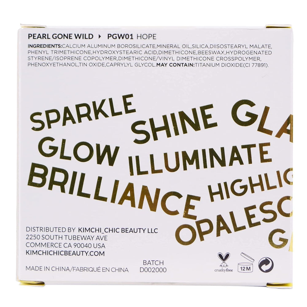 KimChiChic Pearl Gone Wild packaging closeup emphasizing clean beauty