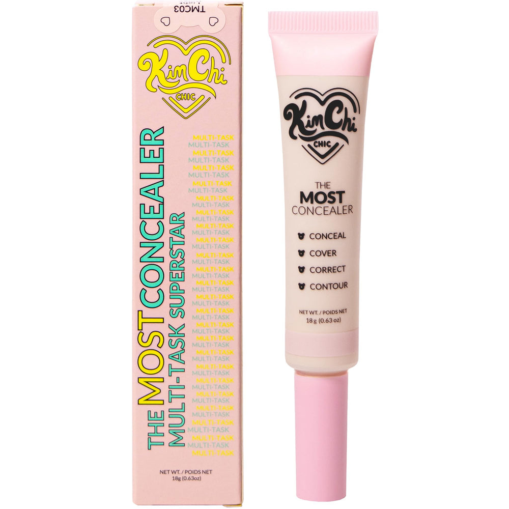 KimChiChic The Most Concealer wear-test image suggests day-long comfort and water resistance