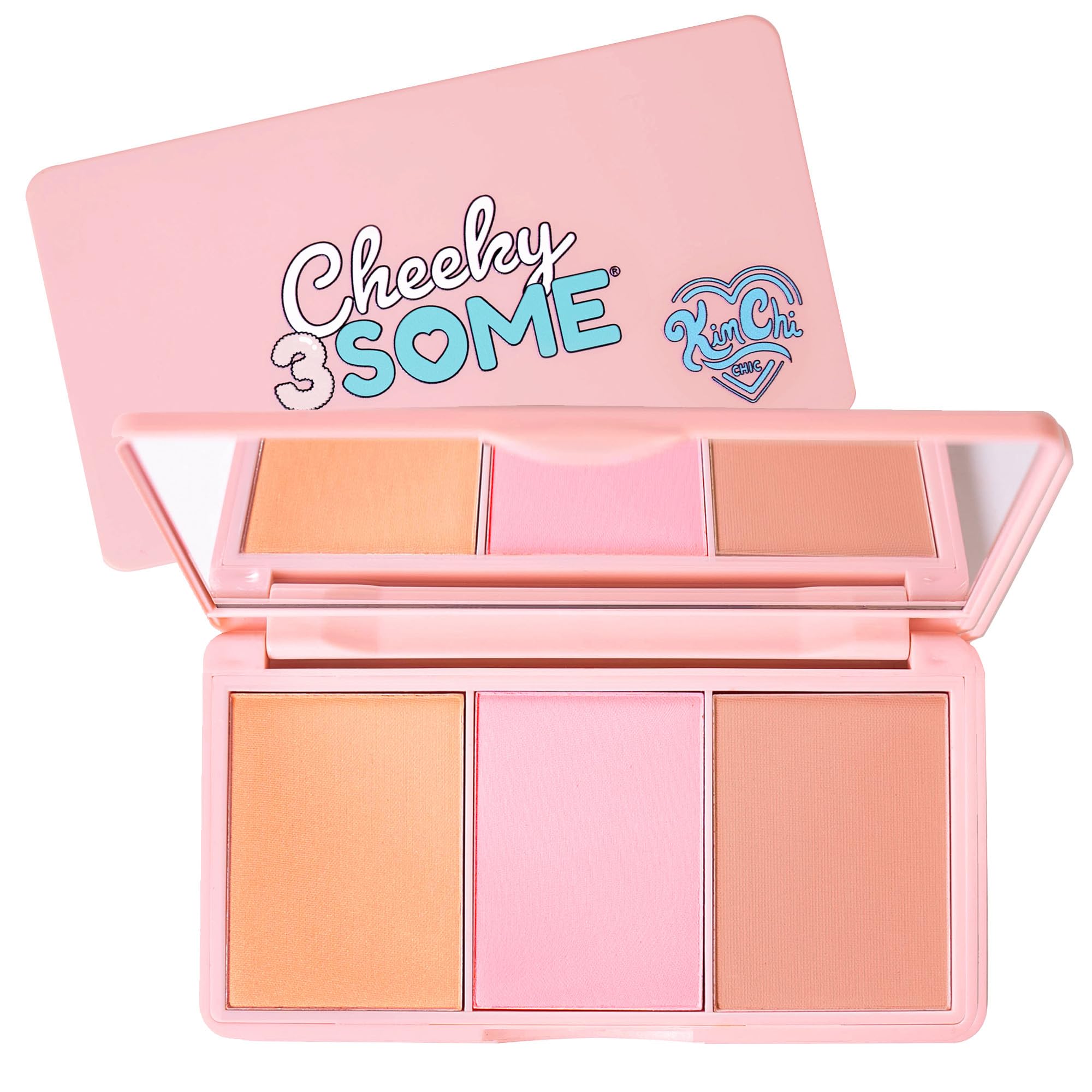 KimChiChic Cheeky 3Some palette compact with three blush shades for versatile color