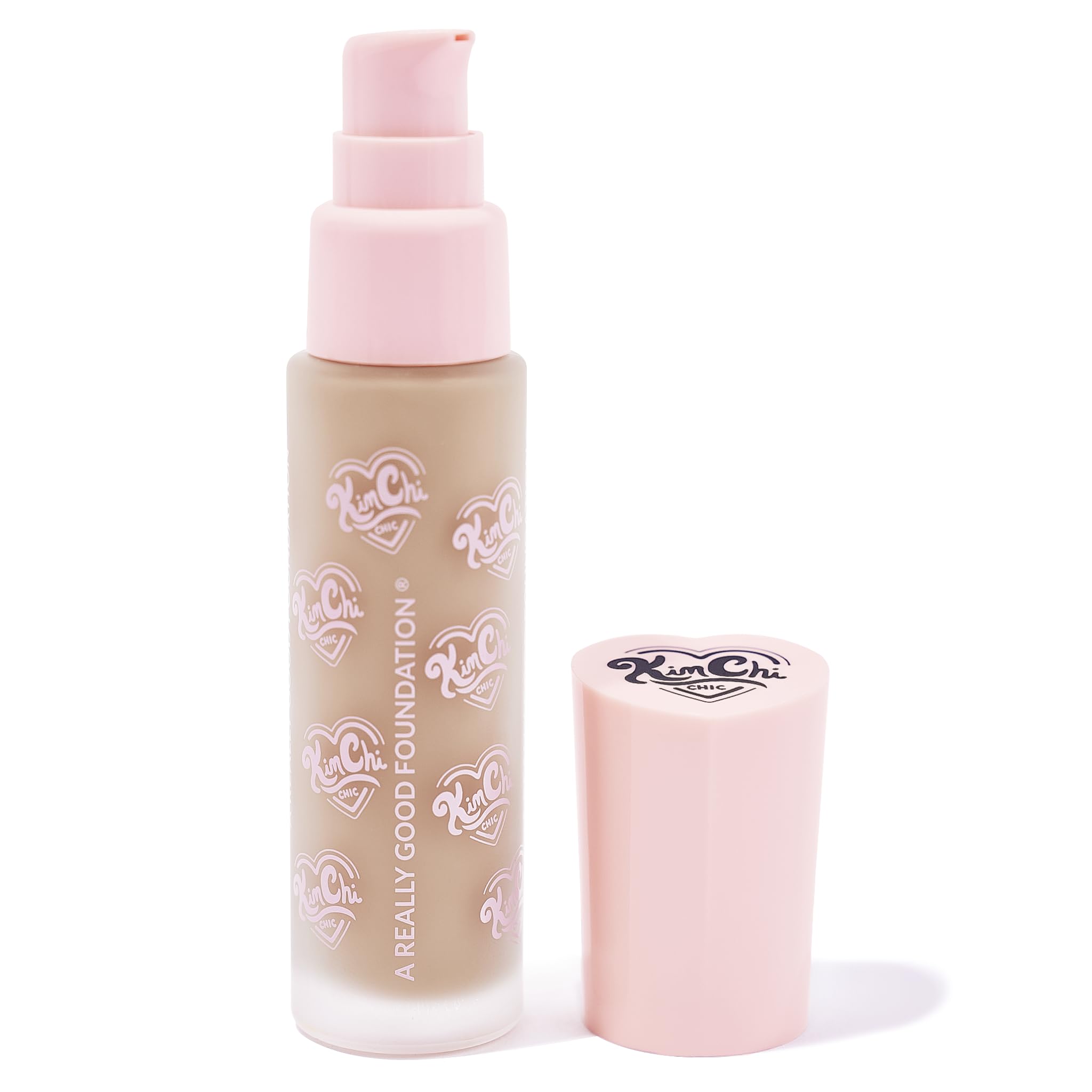 KimChiChic Foundation swirl on hand demonstrates creamy texture for buildable coverage