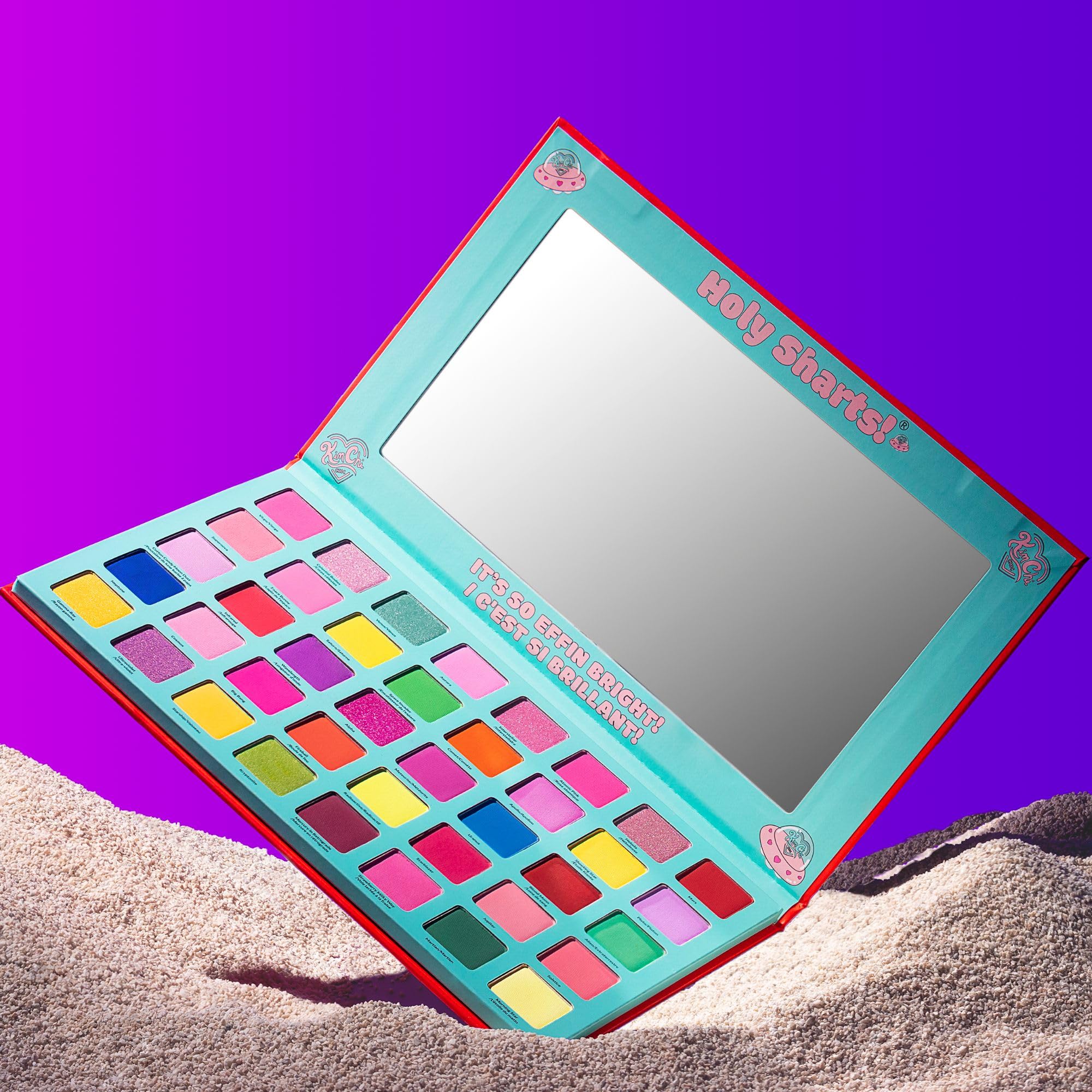 Blending and packing pigments from KimChiChic Holy Sharts Eyeshadow