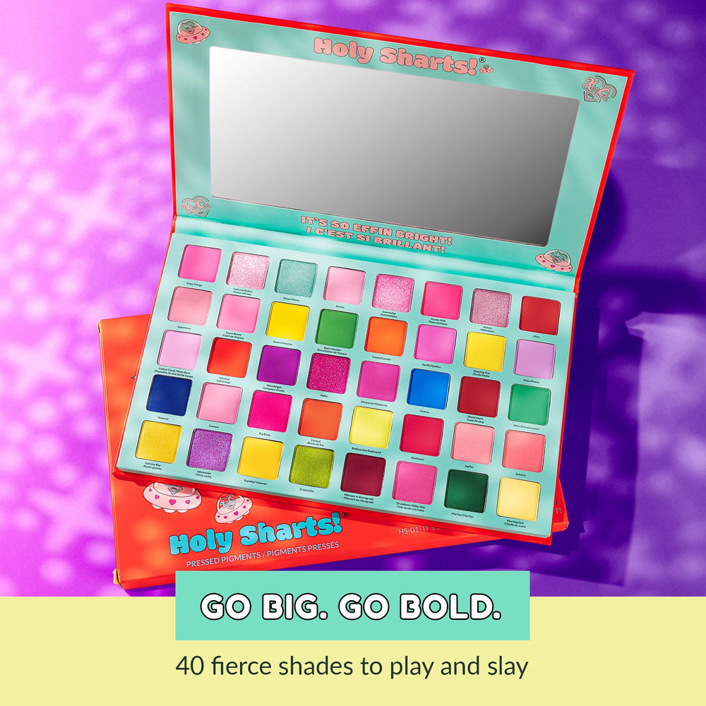Front cover of KimChiChic Holy Sharts palette showing branding