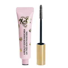 KimChiChic mascara bottle close-up highlighting volumizing formula for bold lashes