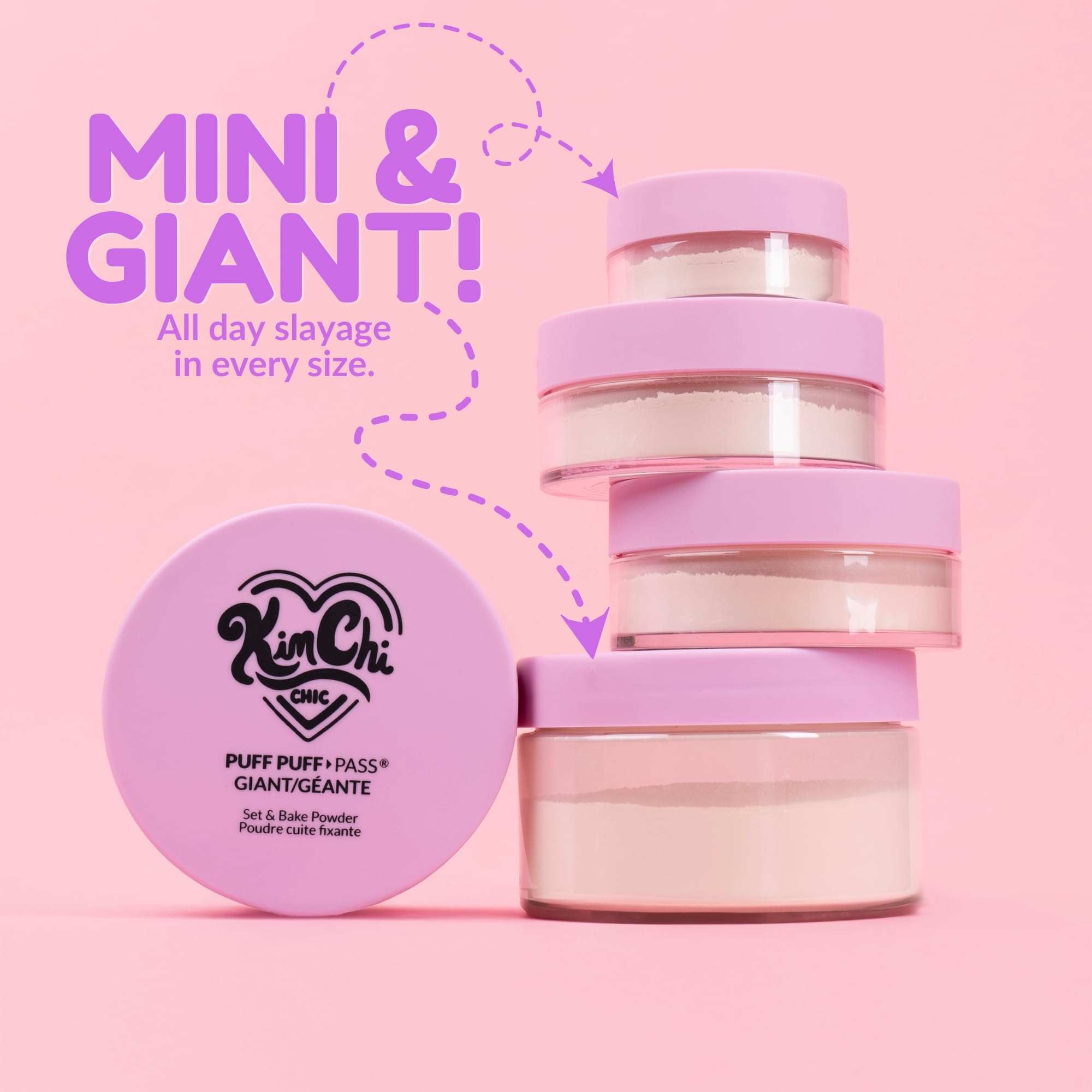 KimChiChic Puff Puff Pass Set velour puff enables precise, cushioned powder application.