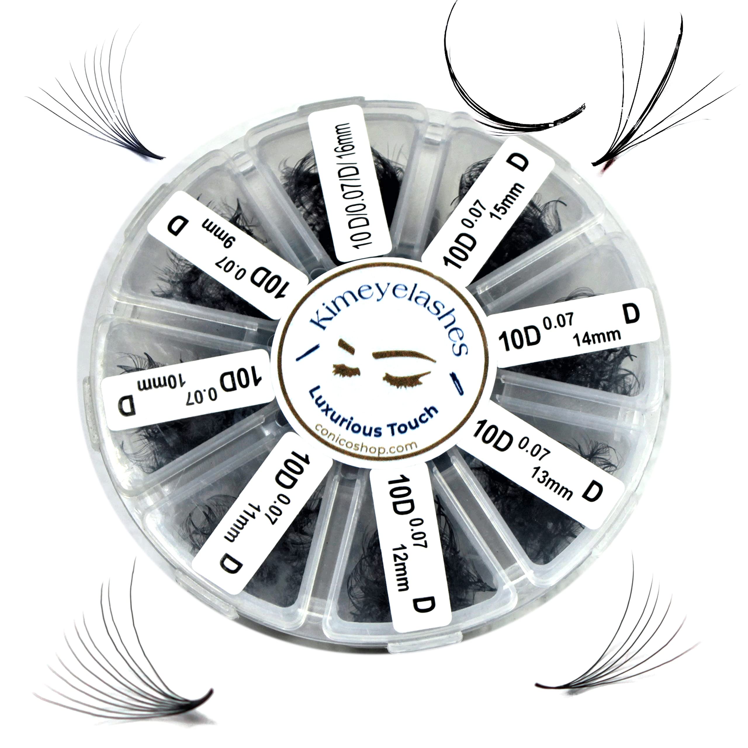 Kimeyelashes premade volume fans box shows 1000 pieces for efficient lash artistry.