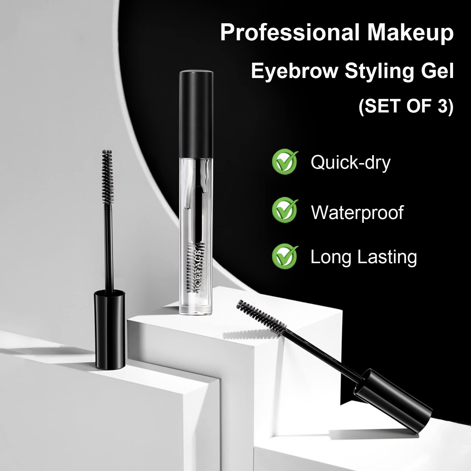 KIMIEYE brow styling gel demonstrates easy application for fuller natural arches.