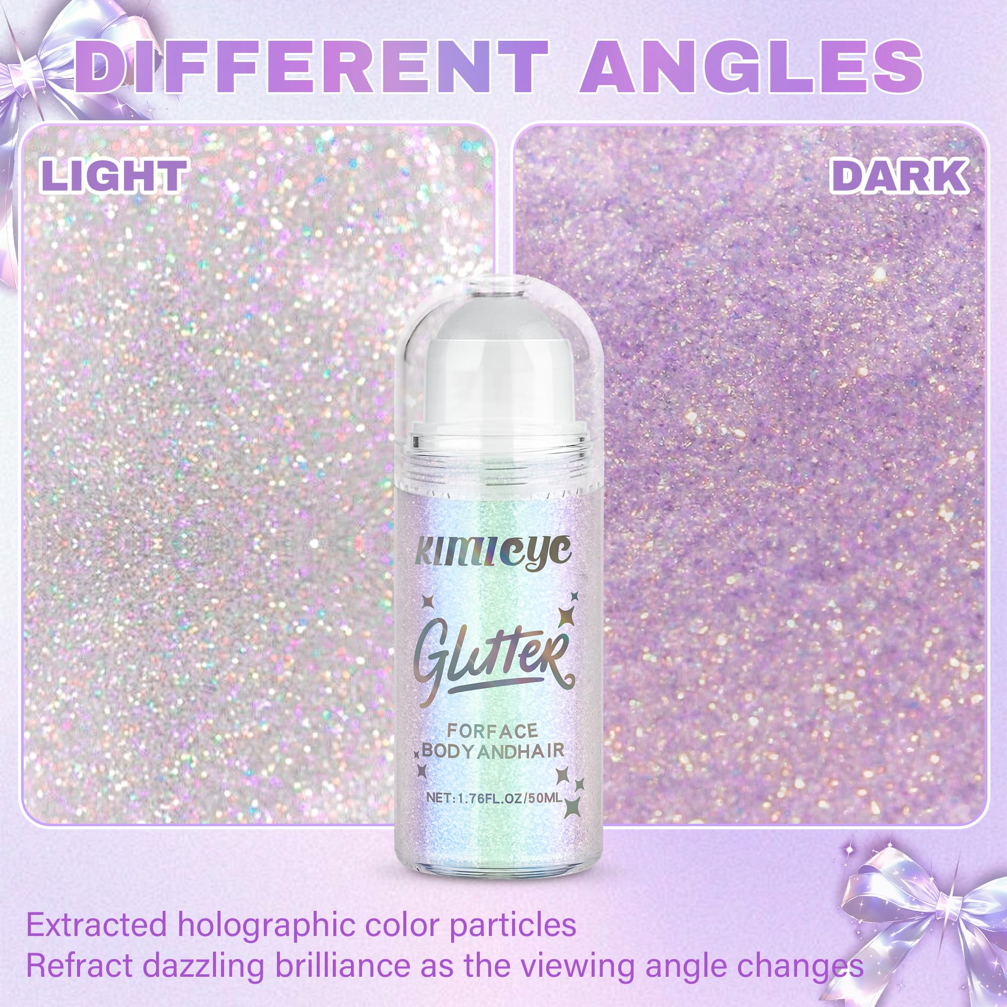 KIMIEYE concert-look glitter close-up highlights immersive stage shimmer