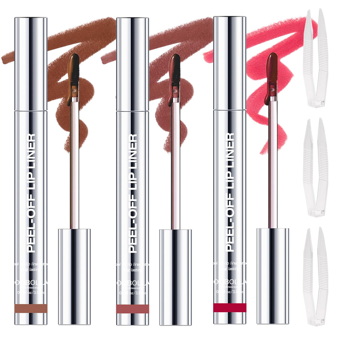 KIMIEYE Peel-off Lip Liner Stain Kit close-up with long-lasting color and waterproof finish