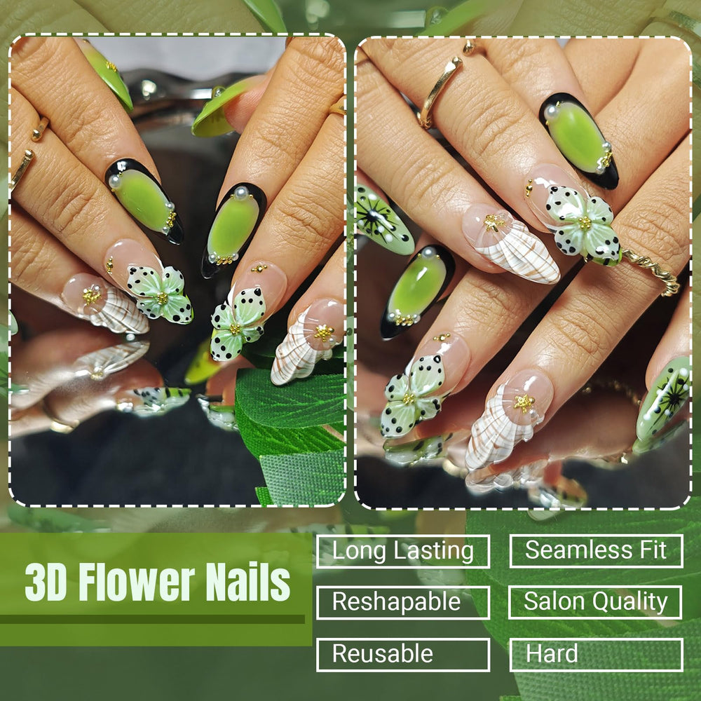 KimKista French tip nails with bubble art for a fresh style.