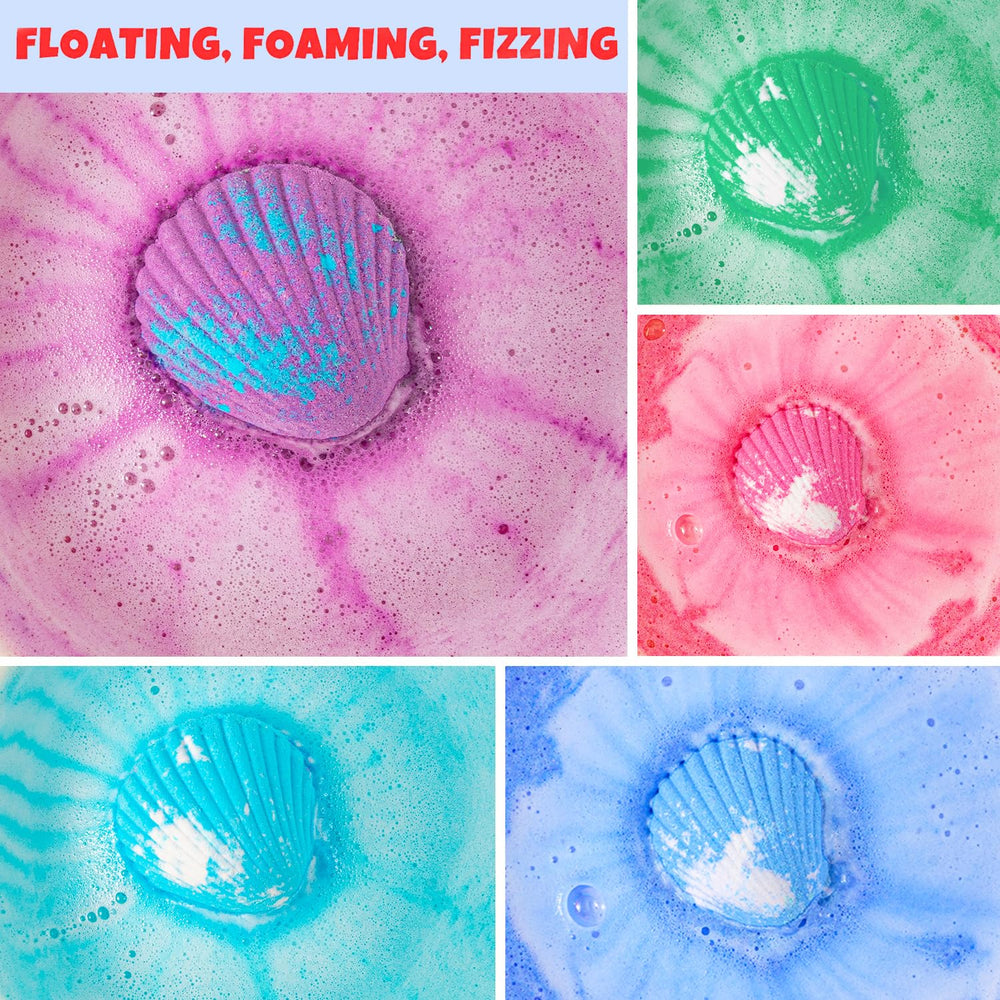 Kims Cosiart Mermaid Bath Bombs provide 20 scents for varied bath time.