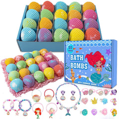 Kims Cosiart Mermaid Bath Bombs reveal a surprise inside for sparkling bath time.