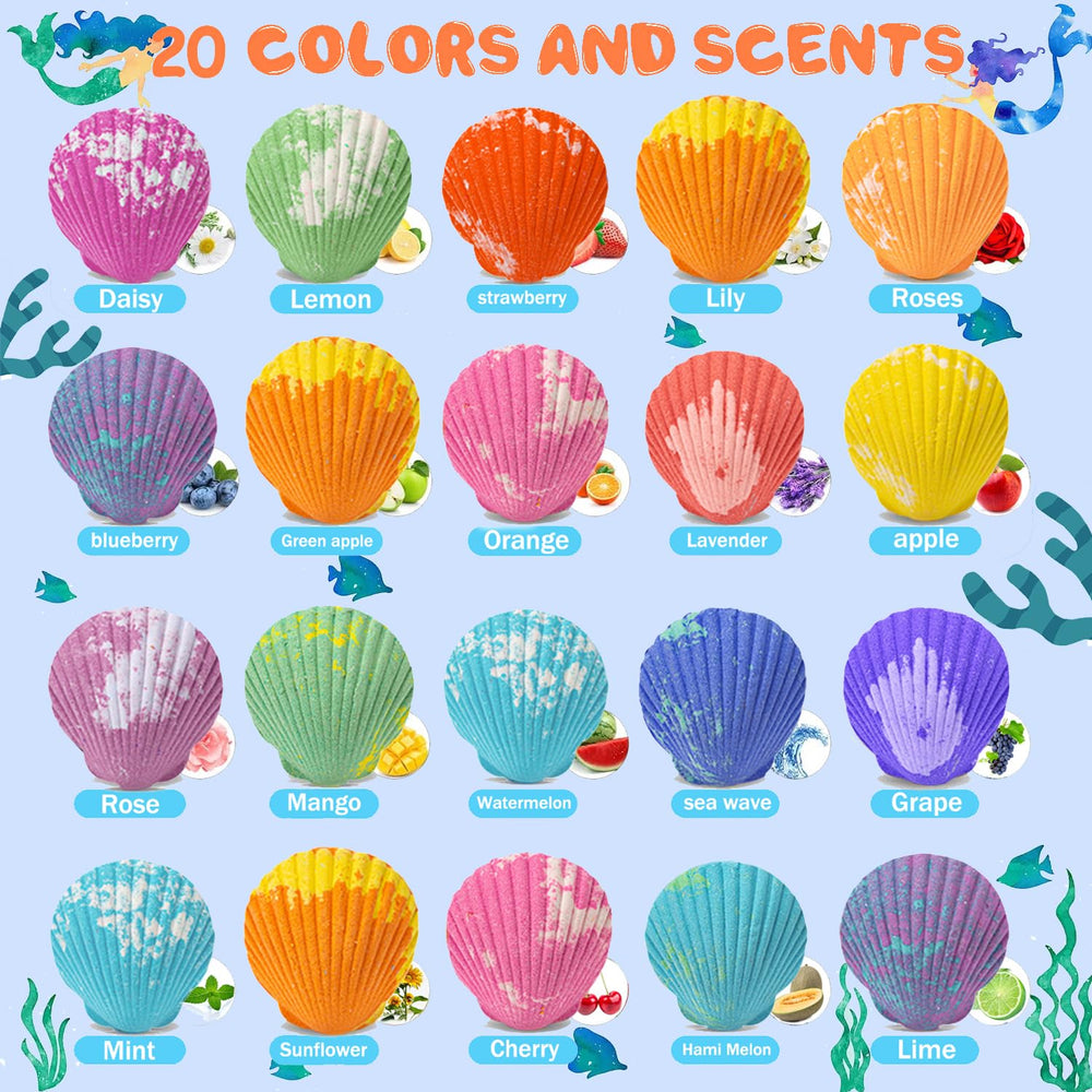 Kims Cosiart Mermaid Bath Bombs create vibrant colors as they fizz.